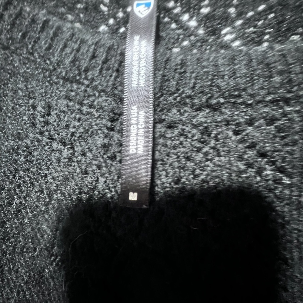 KÜHL Black Wool Blend Sweater Medium Textured Knit Stretch Cozy Outdoor - Picture 4 of 7